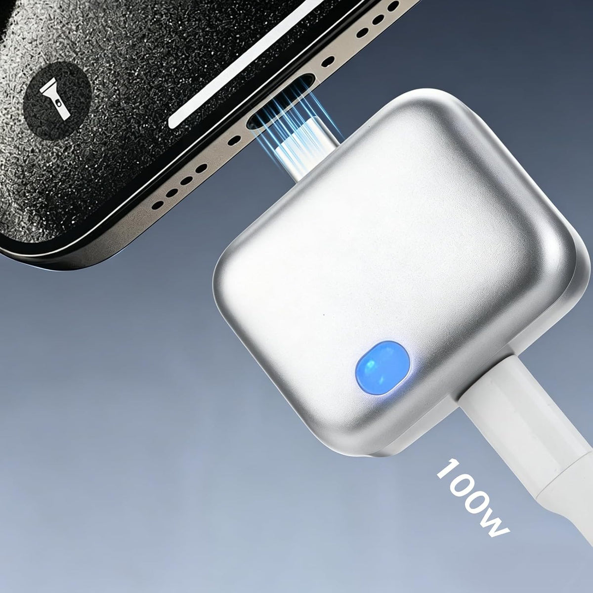 Smart Auto-Stop Charging Adapter – 100W Type-C, Overnight Safe