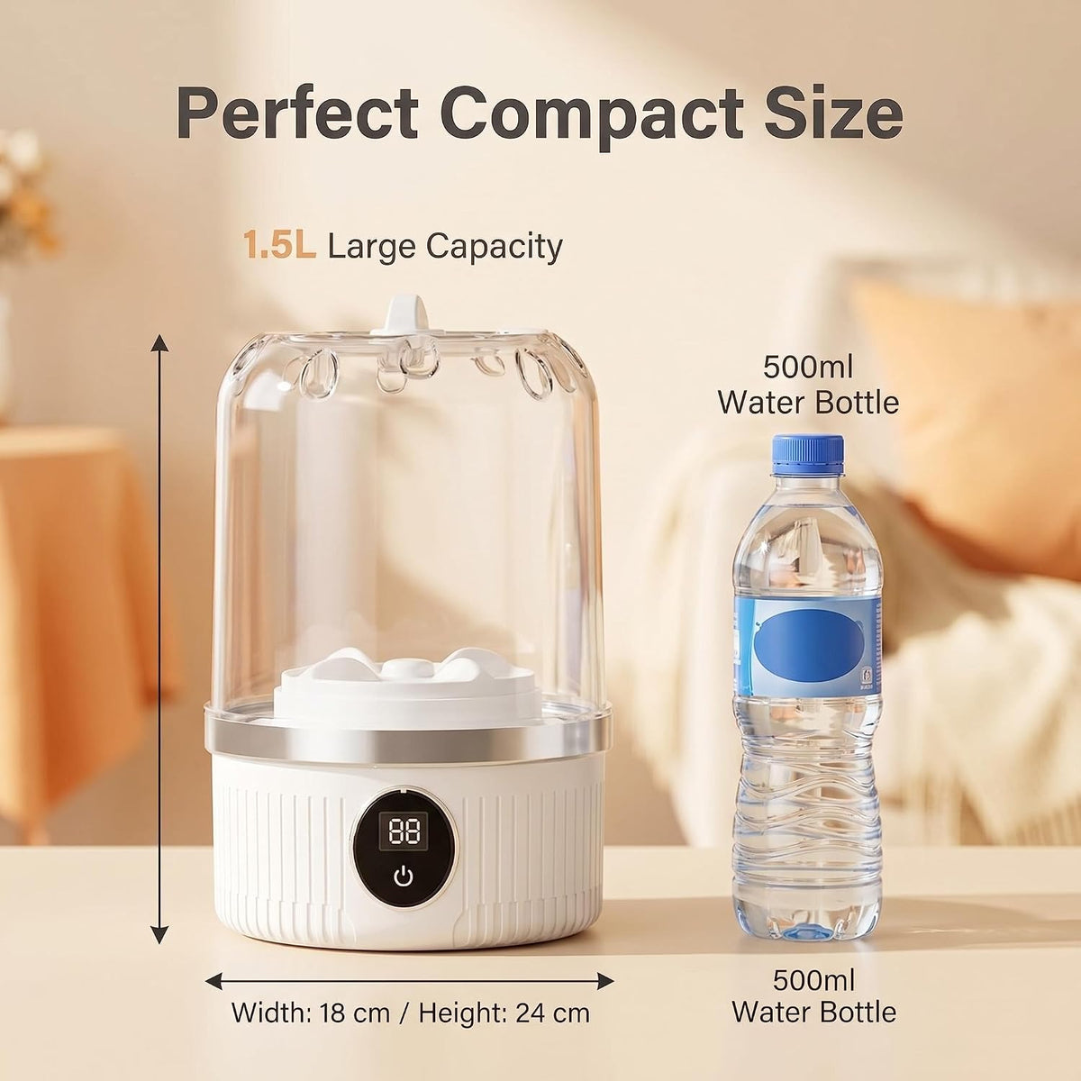 Portable Mini Washing Machine – Cordless, 3000mAh, Deep Clean for Delicates