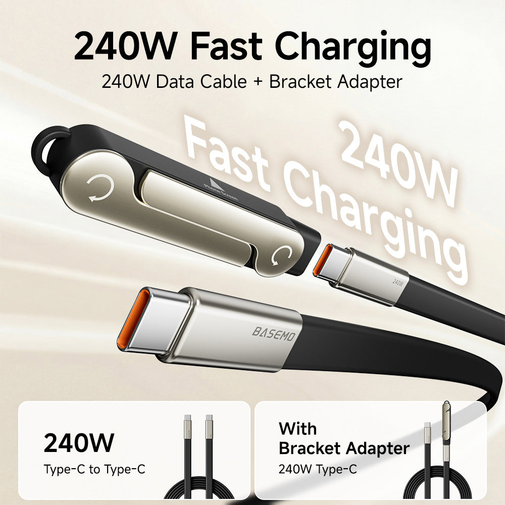 Limited Time: 30% OFF⚡ 240W PD Type-C Charging Cable With Foldable Phone Stand Adapter📱