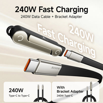 Limited Time: 30% OFF⚡ 240W PD Type-C Charging Cable With Foldable Phone Stand Adapter📱