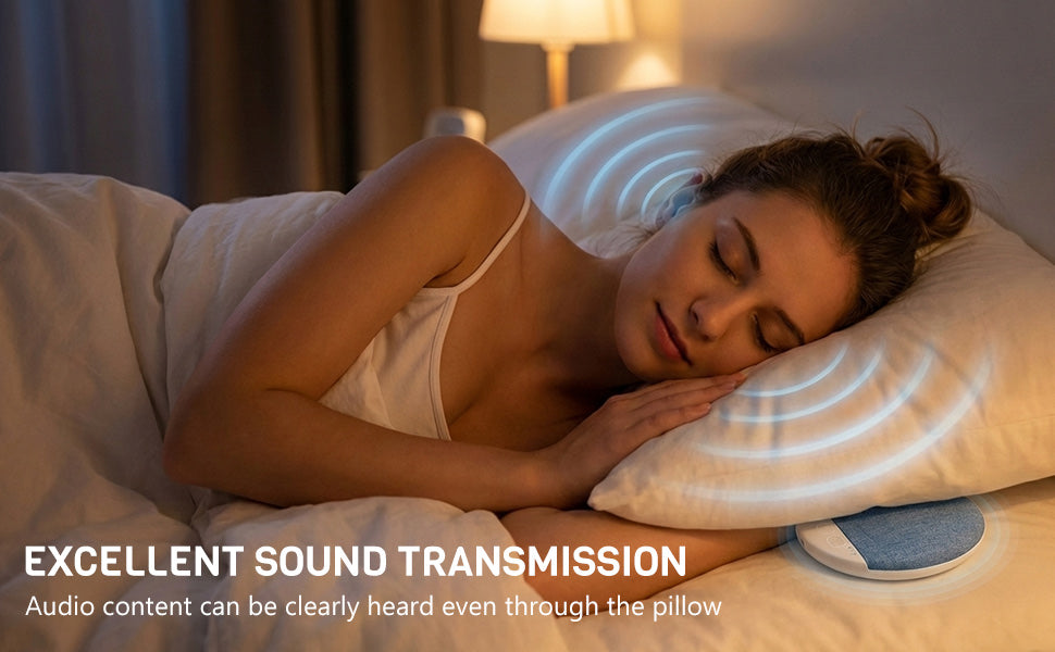 Under-Pillow Sleep Aid Bluetooth Speaker | White Noise · 3-Stage Timer · Ultra-Slim Design