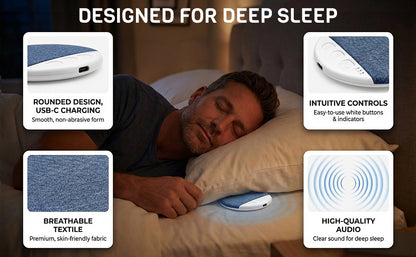 Under-Pillow Sleep Aid Bluetooth Speaker | White Noise · 3-Stage Timer · Ultra-Slim Design