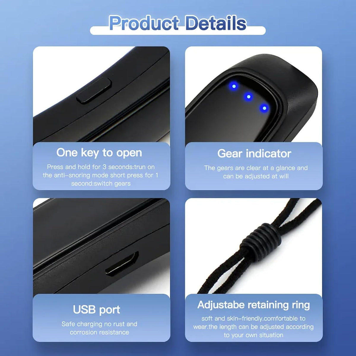 Smart Anti-Snoring Device – Silent Sleep Solution with Intelligent Vibration Technology