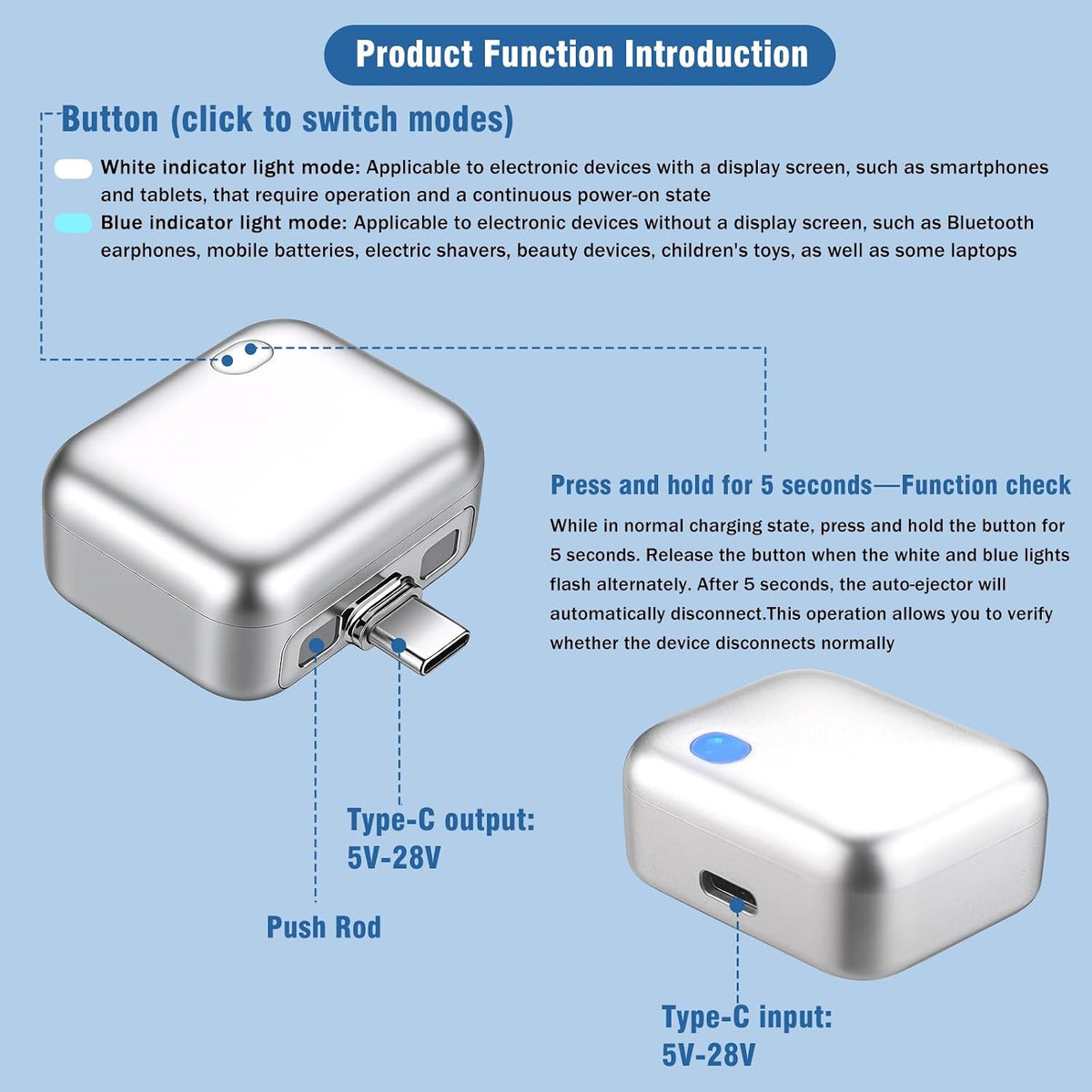 Smart Auto-Stop Charging Adapter – 100W Type-C, Overnight Safe