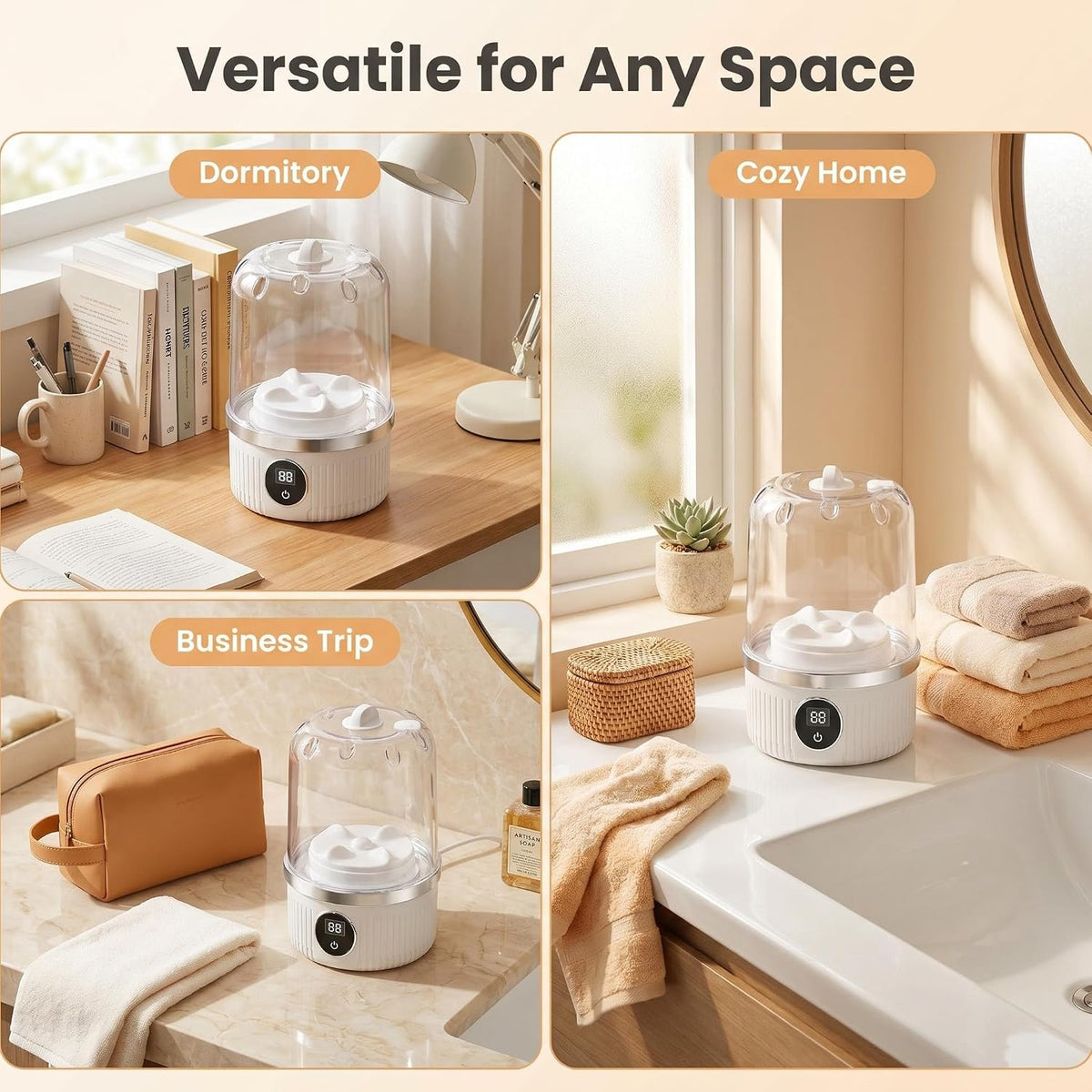 Portable Mini Washing Machine – Cordless, 3000mAh, Deep Clean for Delicates