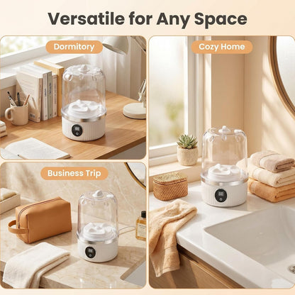 Portable Mini Washing Machine – Cordless, 3000mAh, Deep Clean for Delicates