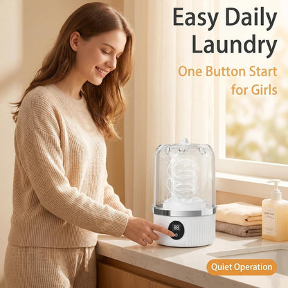 Portable Mini Washing Machine – Cordless, 3000mAh, Deep Clean for Delicates