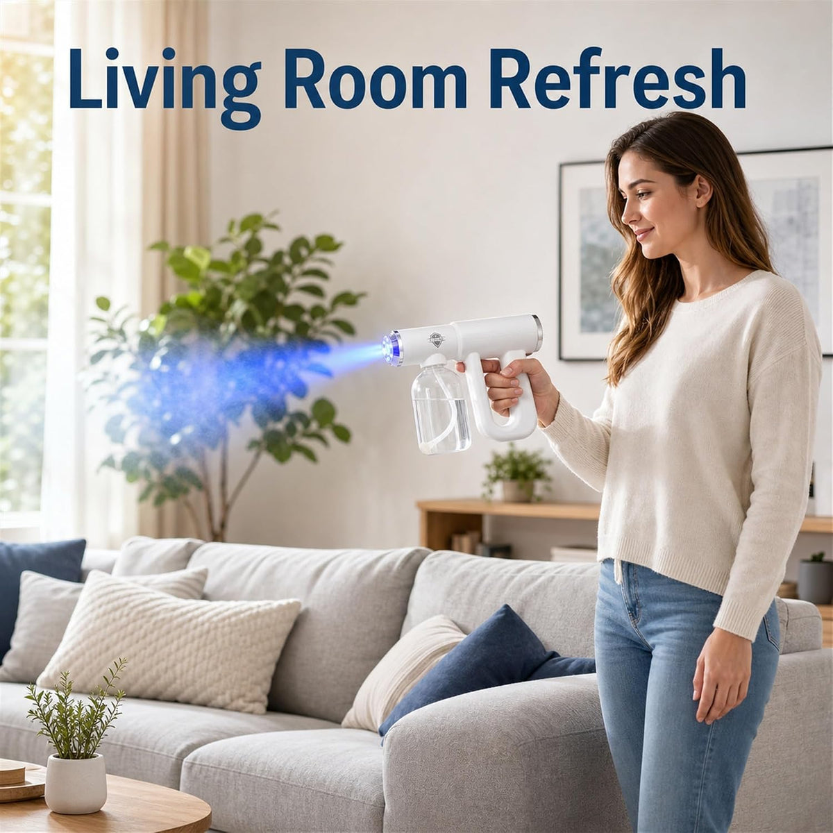 Cordless Nano Mist Sanitizer Spray Gun – Blue Light Atomizer Fogger