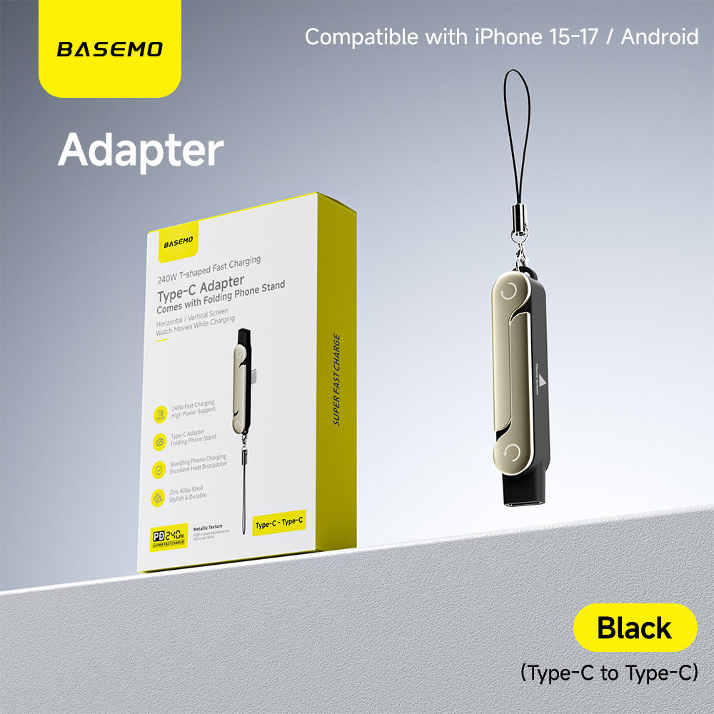 Limited Time: 30% OFF⚡ 240W PD Type-C Charging Cable With Foldable Phone Stand Adapter📱
